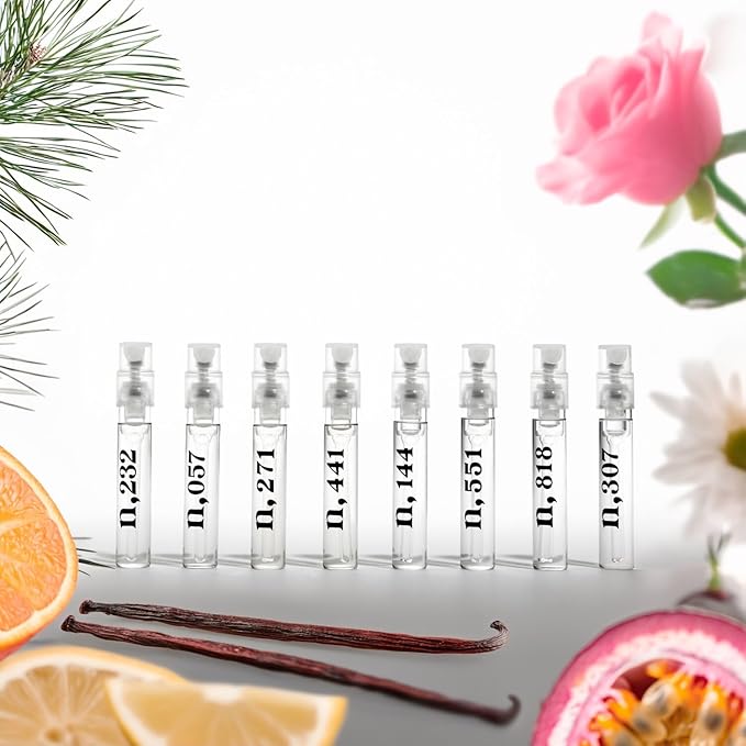 Noteworthy Fragrance Sampler Set | Luxury Perfume Samples | Includes Credit Toward 100ml Purchase | Notes of Vanilla, Sandalwood, Citrus & More | Cruelty-Free, Made in USA (Best Sellers - 8 Samples)