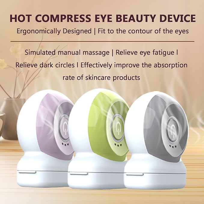 Eye Lift Wand, Eye Massager with Heat and Vibration for Dark Circles, Puffiness, Fine Lines/Wrinkle, Crow's Feet and Bags Under Eyes (Gray)