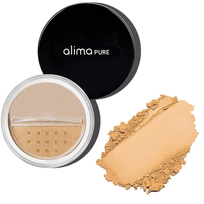 Alima Pure Matte Foundation Loose Mineral Powder Foundation Makeup, Loose Powder Makeup Oil Free Talc Free Powder, Natural Makeup Mineral Foundation Full Coverage Natural Foundation Powder .16 oz/4.5g