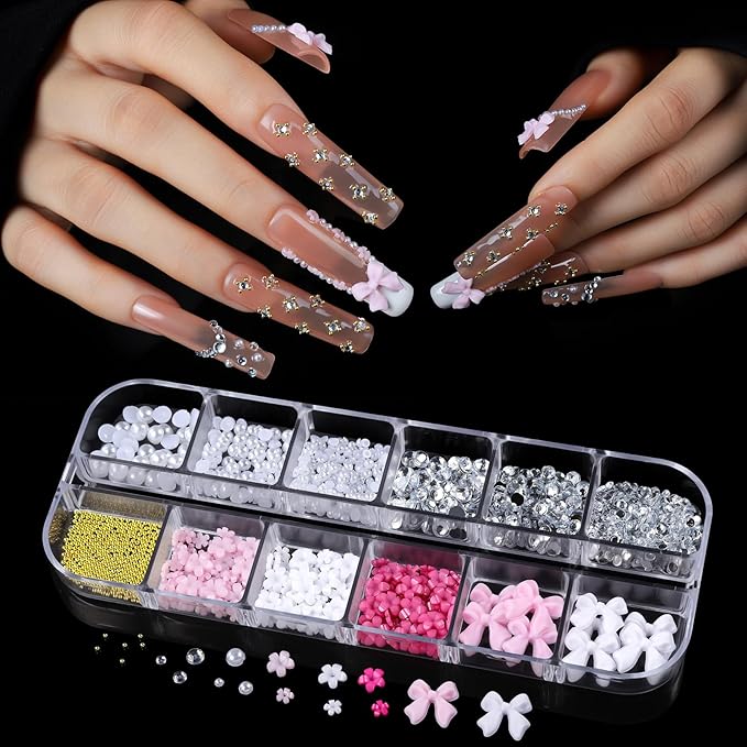 Teenitor Square Nail Tips with Nail Charms Nail Art Brushes, 240pcs XXL Fake Nails with Nail Stand for Extensions, Clear Acrylic Nail Tips Gel Nails Long Full Coverage