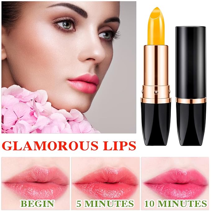 3 Pcs Temperature Color Change Lipstick,Long Lasting Nourishing Moisturizing Lipgloss,Magic Temperature Color Changing Lipstick,Lip Gloss,Waterproof Matte Lip Balm Makeup AB001