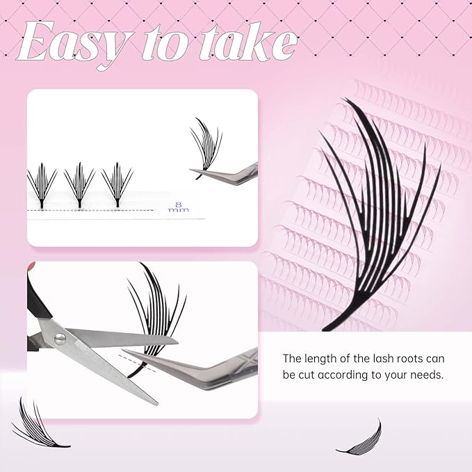 Premade Lash Fans Anime Lashes 0.07 D Curl Natural Manga Lashes Soft Black Eyelash Extensions for Professional Salon Use by FADLASH (0.07-D-8-14mm)