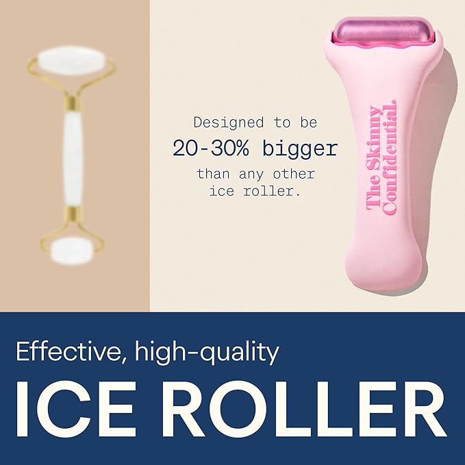 The Skinny Confidential HOT Mess Ice Roller for Face - Facial Roller Skincare Tools Contour, Tighten & De-Puff Skin - Self Care Beauty Gift for Women & Men for Clear, Radiant & Smoother-Looking Skin