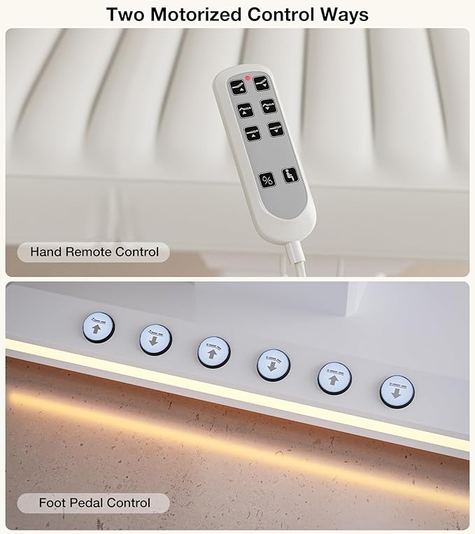 Paddie Professional Fully Electric Spa Chair, 3 Motor Esthetician Spa Bed with LED Light, Motorized Height & Angle Adjustable for Facial & Medical, 550lbs Capacity, White