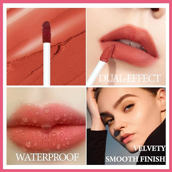 Makeup Set for Women, Lipstick Gift Box Set Include 6Pcs Matte Liquid Lipstick and a Butterfly Necklace, Easy to Match with Different Makeup looks, Christmas Makeup Set Gift for Girls-01