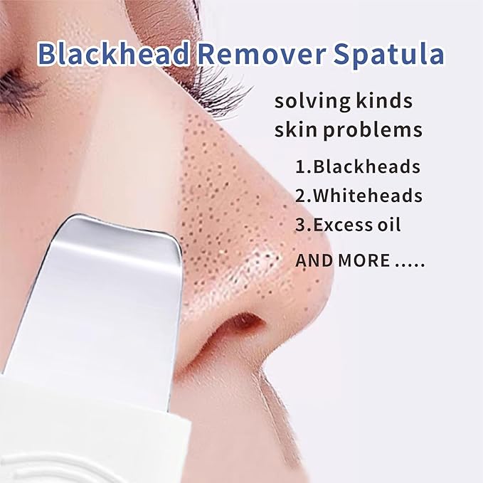 REVEX Nose Blackhead Remover Tool Set,Blackhead Scraper Tool,2Pcs Pore Cleaning Brush, Face Scrubber Skin Spatula, Pore Scrubber for Deep Cleansing,Face Exfoliator Scrubber for Women Men. (White)