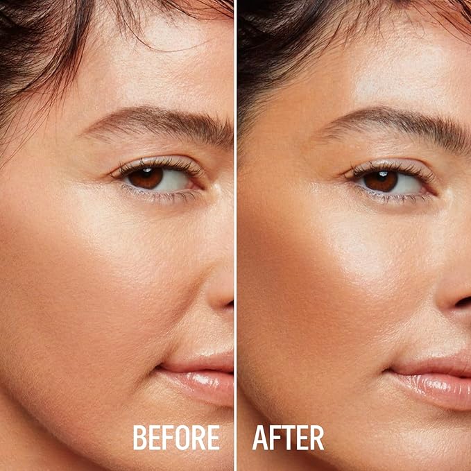 Mineral Powder Bronzer, SPF 35 Natural Glow Contour Sunscreen Loose Powder, Blendable Formula Buildable Coverage Lightweight and Oil Control Makeup Face Contour-Warmth, 0.28oz