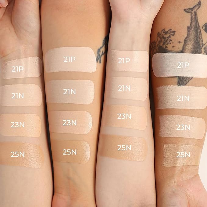 Natural Cover Glow Cushion Foundation | Satin Radiant Finish | Korean Foundation Makeup | Long-Lasting Natural Coverage | for All Skin Types 0.42 oz. (21N Light Beige)