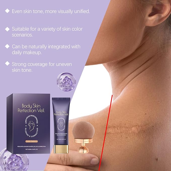 Body Concealer Cream 3.65 Fl Oz - Full Coverage for Tattoo Cover Up & Uneven Tone - Lightweight Natural Finish - Daily Moisturizing Face & Body Makeup with Centella Asiatica (Golden Radiance)