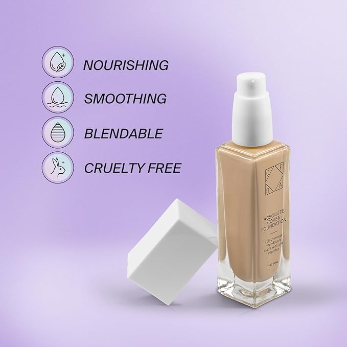 OFRA Absolute Cover Foundation #4 | Liquid Medium Coverage Foundation with Natural FInish | Oil-Free Face Makeup | Medium Shade with Neutral Undertone | 1oz/30ml