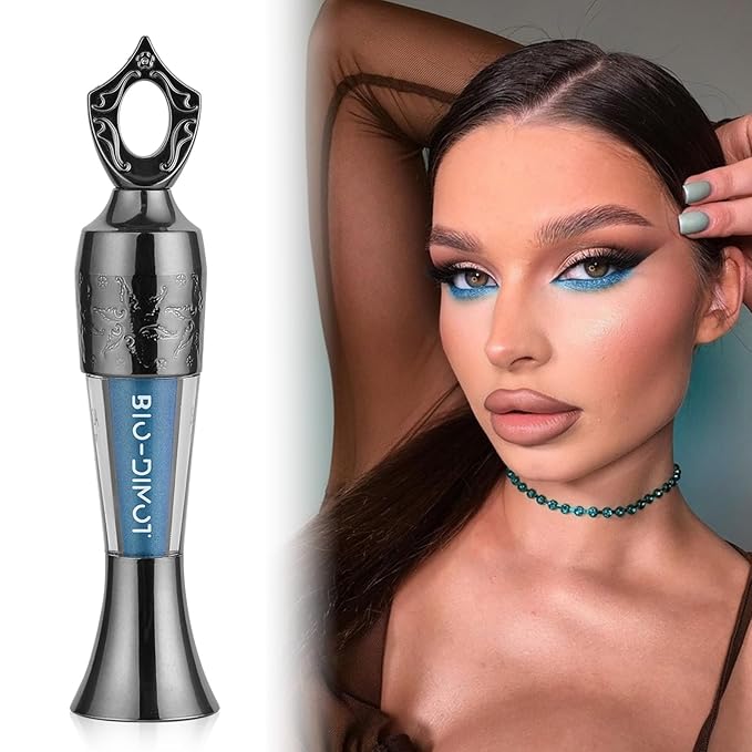 Sheda Powder Eyeliner, a handcrafted, 100% natural powder eyeliner, waterproof, long-lasting, rich, smudge-resistant color (Dark Blue)