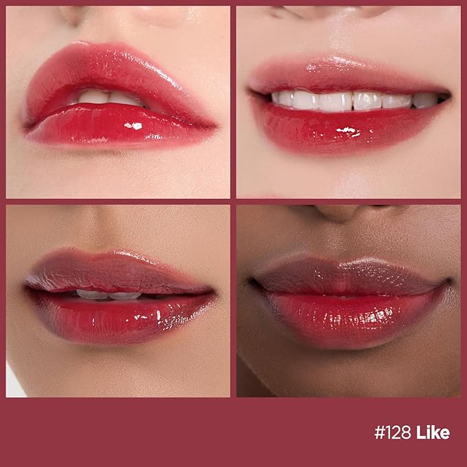 Laka Fruity Glam Lip Tint Mini, Glowing Lip Stain with Wide Color Spectrum, Hydrating & Lightweight Texture, Long-Lasting Bold Stain, Non-Sticky, Vegan, K-Beauty (#128 Like)