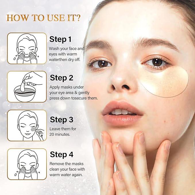 Under Eye Patches - Collagen Eye Masks for Eye Care - 60 Pcs Eye Gels for Dark Cirlce, Puffiness, Refresh, Revitalizing, Travel, Wrinkles