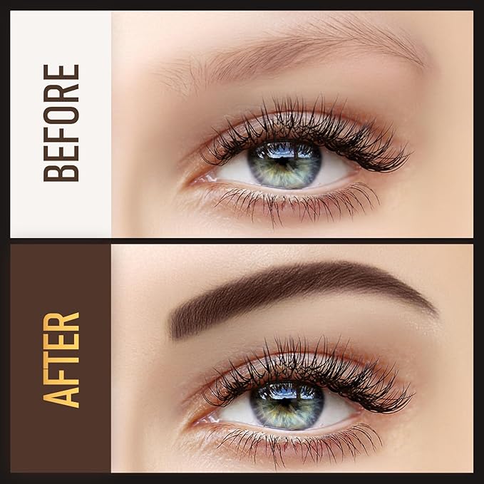 Eyebrow Pen, Soleira Waterproof Eyebrow Pencil with 4 Tip Microblading Eyebrow Pen and Dual-ended Eyebrow Brush, for Natural-Looking Brows, Long-Lasting, Dark Brown