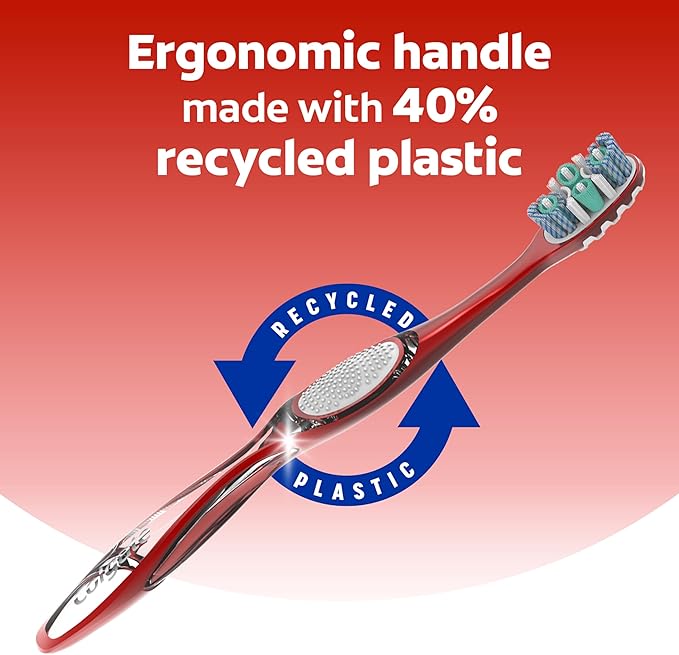 Colgate 360 Advanced Optic White Whitening Toothbrush with Tongue Cleaner, Soft, 4 Count