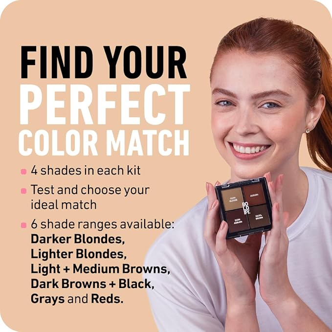 BOLDIFY Hairline Powder Color Sample Kit - Root Touch Up Hair Color for Gray Coverage - Bald Spot Concealing Hair Powder for Women & Men - 24-Hour Stain-Proof - Dark Browns + Black