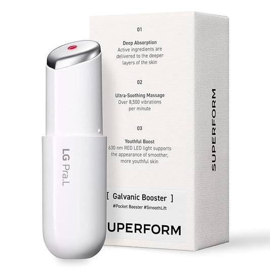 Superform Galvanic Booster Mystic White, 1min booster for ageless skin, anti-aging and firming pocket booster, glow on the go, Korean skincare, Gift, Stocking Stuffers for Women
