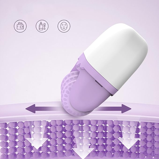 Ice Roller for Face and Eyes - 2 in 1 Cooling Facial Roller Skin Care Tool with Travel Case for Men Women