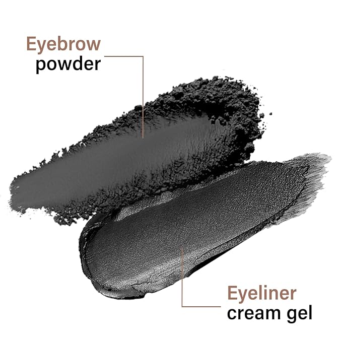 Cream Eyebrow Duo Kit, Brow Powder and Eyeliner Gel, Eye Brow Pomade Waterproof Highly Pigmented, Filler Thicker Brows, with Dual Head Brush