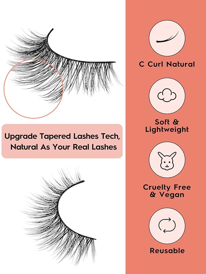 Lashes Cat Eye 15mm False Eyelashes Natural Lashes Strips Thin Band Wispy Lash Pack 3D Volume Fake Eyelash Curly 7 Pair Siligli