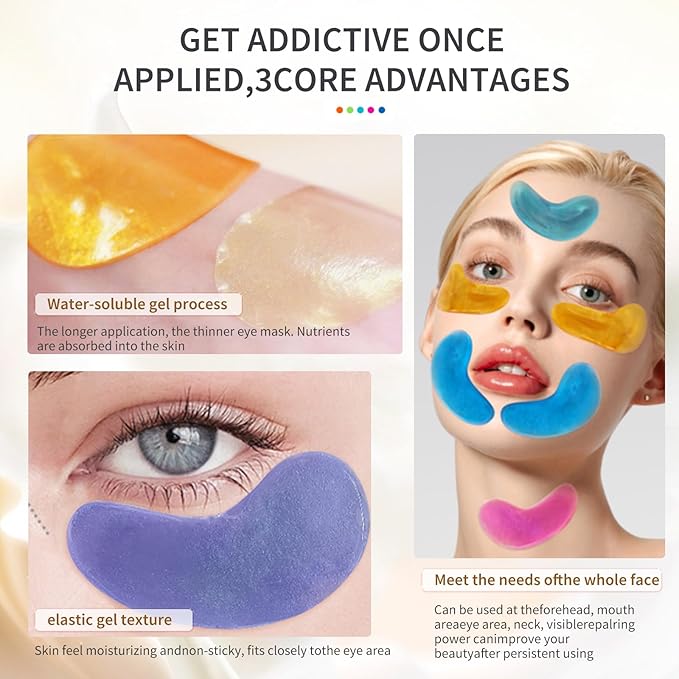 MOND'SUB Premium Under Eye Patches, Gel Eye Patches Hydrating & Refresh for Puffy Eyes, Under Eye Bags & Dark Circles, Natural Collagen Eye Gels Pads, Crystal Anti-Aging Eye Mask (Lavender purple)