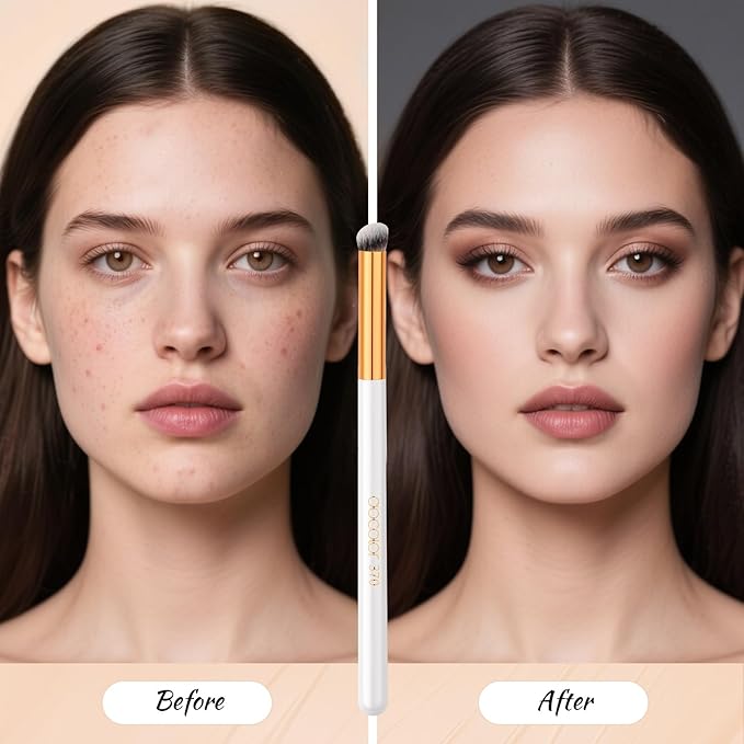 docolor Concealer Brush 370 Angled Concealer Brushes Under Eye Small Mini Concealer Angled Flat Top Kabuki Nose Contour Brush for Concealing Blending Setting