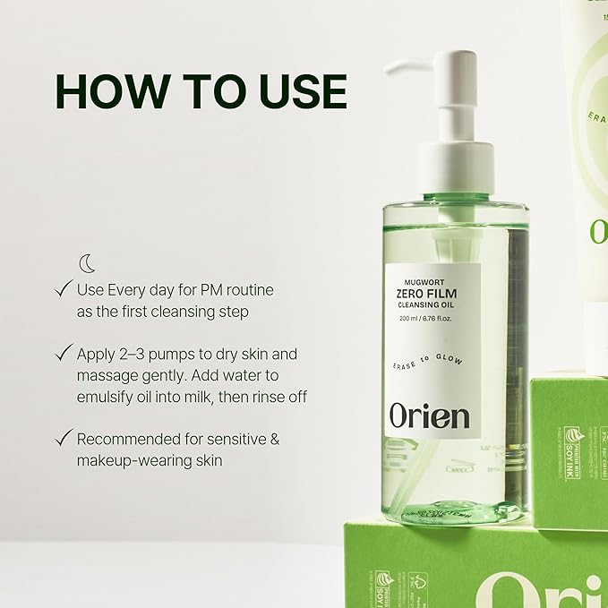 Mugwort Zero Film Cleansing Oil 6.76 fl.oz. 200ml ㅣDaily Makeup Blackhead Removal No pore clogging Korean skincare double cleansing