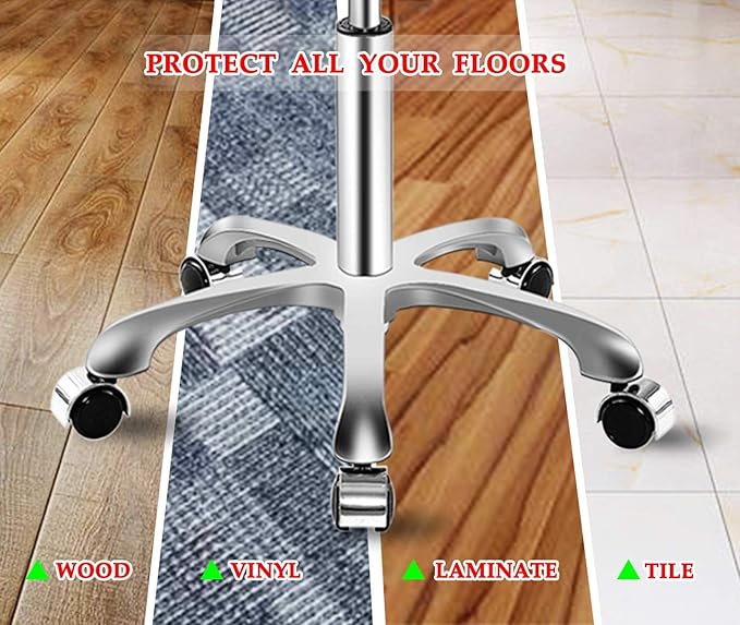 Rolling Stool with Wheels, Thick Cushion Heavy Duty Esthetician Hydraulic Chair Stool for Work Medical Tattoo Salon Office (White)