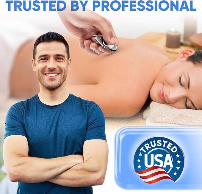 Professional Muscle Scraper - Patented IASTM Massage Tool for Physical Therapy, GuaSha Tool for Myofascial Release - Medical Grade 304 Stainless Steel