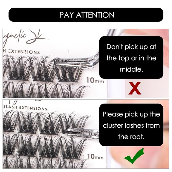 Lash Clusters 144 Pcs Individual Lashes Clusters Eyelash Extensions False Eyelashes DIY Lash Extension Reusable False Eyelashes Natural Look Mix 10-16mm C D-Curl-DM27