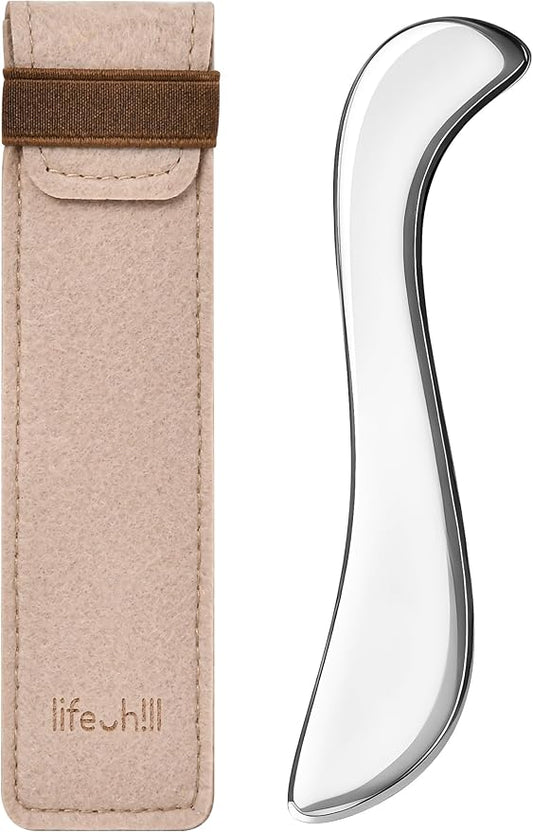 lifechill Stainless Steel Gua Sha Tools for Whole Body, Heavy-Duty Metal Muscle Scraper Tool for Pain Relief Deep Tissue, Fascia Massage Tools for Soft Tissue Therapy