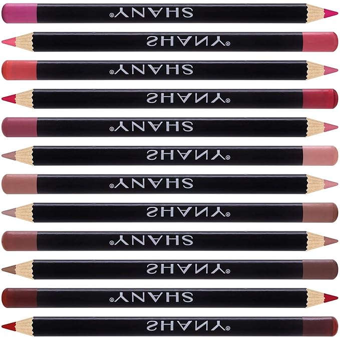 SHANY Dreamy Dozen Matte Lip Liner Set Vegan - Long-Lasting Professional Velvet Cruelty-Free Lipstick Pencils Pens in Varying Shades - Pack of 12
