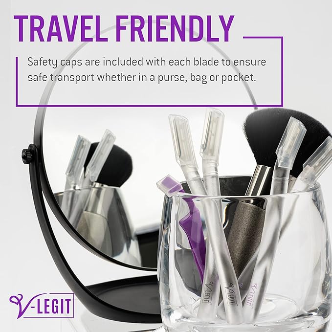 Dermaplaning Tools - Exfoliating Facial Razor Dermaplane for Women & Men Shaver to Exfoliate Refresh the Skin Peach Fuzz Eyebrow Hair Removal Blade 4 count Bonus Defining Shaper