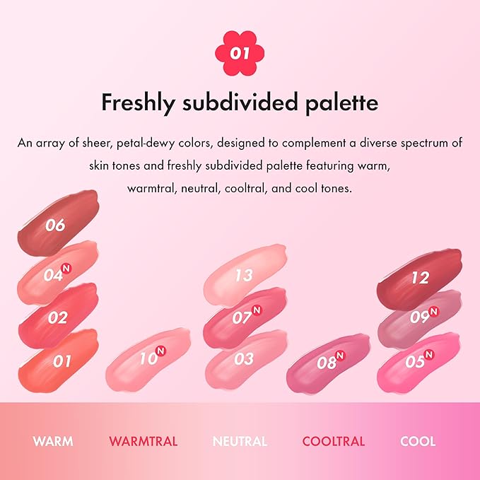 Amuse SEOUL Daisy Flower Dew Tint 07 ROSE WATER | 35% High-moisture Water Tint, Long-lasting, Vitamin E Acetate, Moisturizing, No Peel Off, Lip Treatment, Non Sticky, Korean Lip Tint for Dry Lips