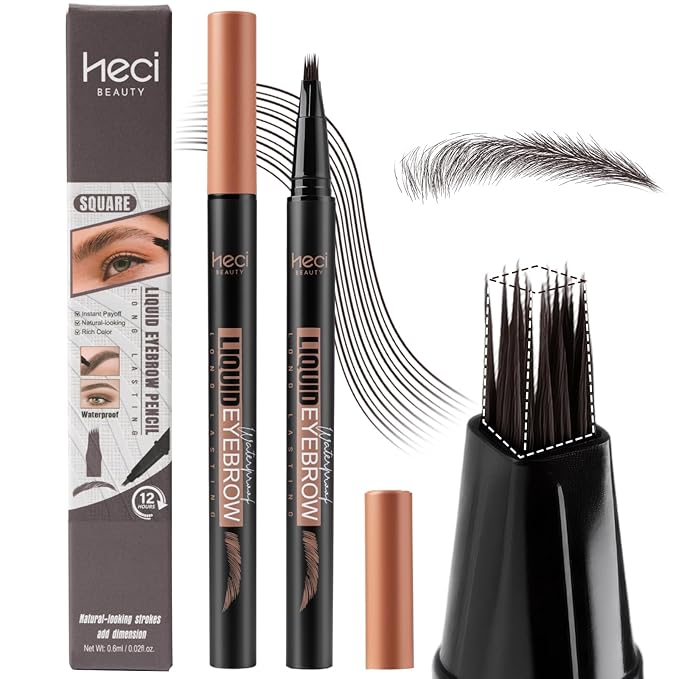 Eyebrow Pen, Angled Brow Brush,Eyebrow Pencils for Women,Natural Brow Pen,Hair-Like Strokes, 24hrs Long-Lasting,Waterproof, Smudge-Proof,Easy to Use, Multiple Uses,Gifts for Her,Chocolate