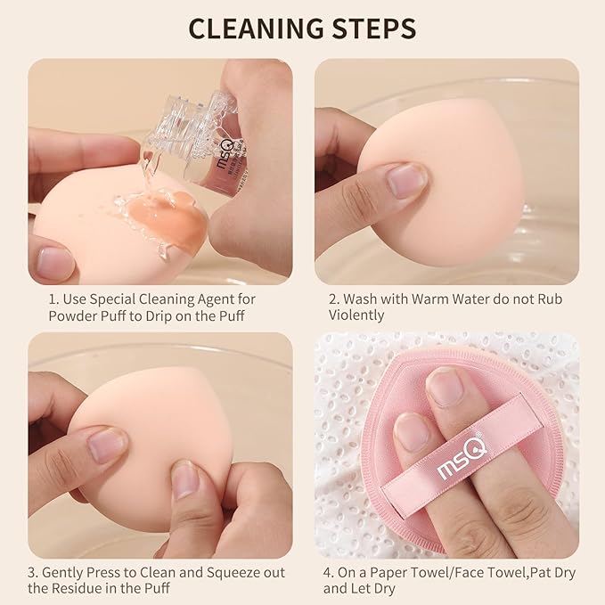 MSQ 5Pcs Makeup Sponge For Foundation Concealer and Powder, Triangle Powder Puff Soft Sponges Blender, Latex Free Blender Sponge For Liquid, Cream, Powder Seamless & Flawless Makeup, 2.75 in, Pink