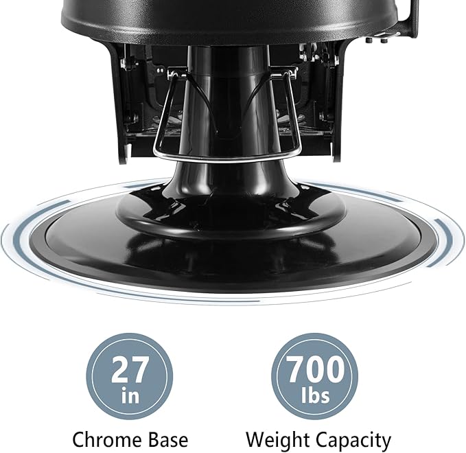 OmySalon Vintage Barber Chair Red All Purpose Heavy Duty, Hydraulic Recline Salon Beauty Styling Chair Retro Red, 360 Degree Swivel for Hair Stylist Tattoo, Round Base, Tufted Button