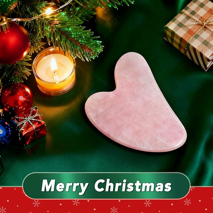 huefull Gua Sha Facial Tools for Face and Body –Spa Gifts for Women, Natural Rose Quartz Guasha Tool for Face, Relieving Tension,Self Care Gift for Women & Men