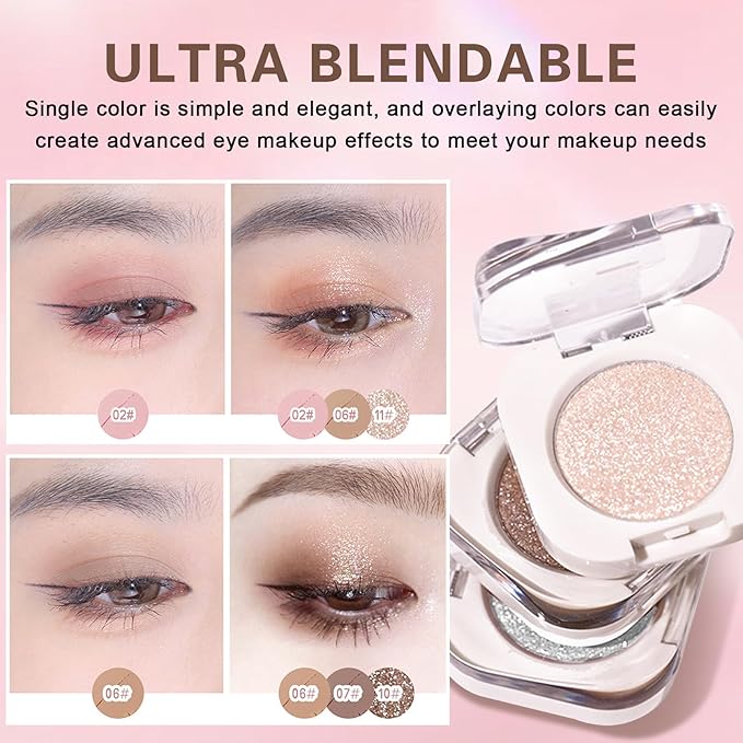 Single Eyeshadow,Lightweight Matte Eye Shadow Palette,Ultra-fine Smooth Powder,Blendable Formula,Daily Matte Eyes Makeup,Sombras de Ojos Profesional (01 Moonlight)