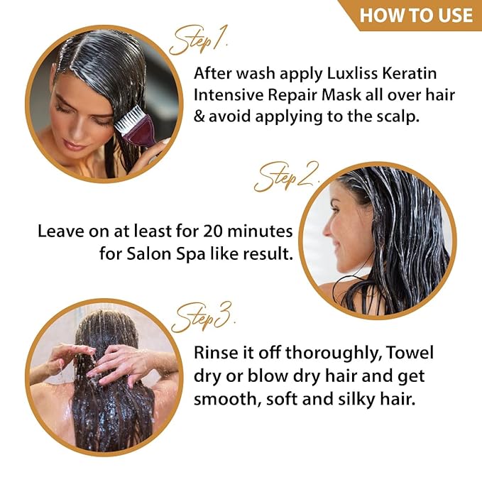 Keratin Intensive Repair Therapy Hydrating Hair Mask for Dry Damaged Hair and Scalp