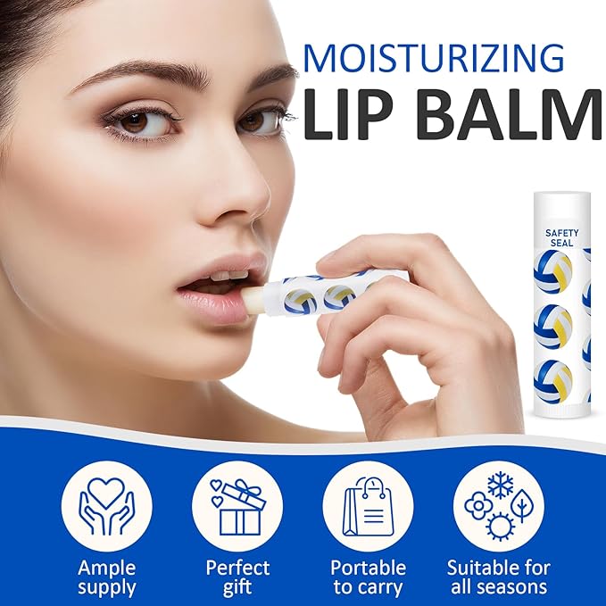 DMSKY 60 Pcs Volleyball Lip Balm Supplies