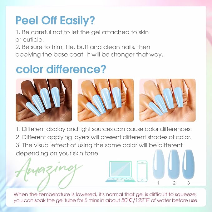 ROSALIND 12PCS Poly Nail Gel Kit with Mini Nail Lamp Nude Brown Cherry Pink Poly Extension Gel Kits