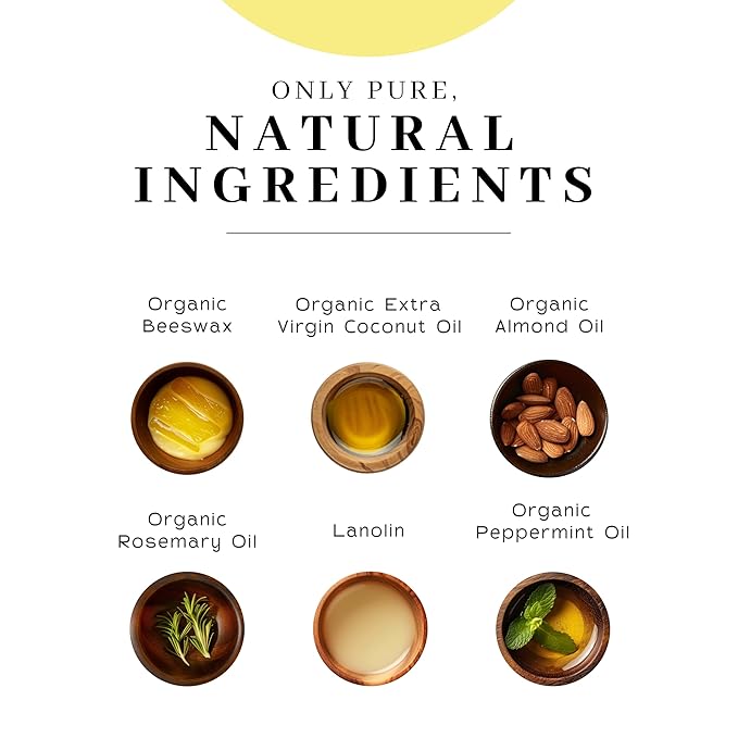 Vanman’s - Handmade Peppermint Beeswax Lip Balm (3 Pack) - Peppermint Lip Balm with Rosemary, Almond and Coconut Oil - Bee Balm with Vitamin E - Ideal for Dry Lips - 2 oz