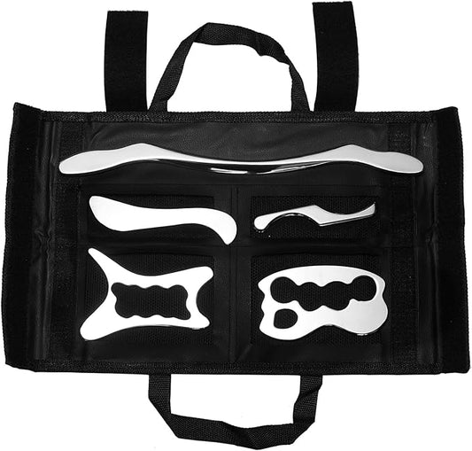 Gua Sha Scraping Massage Tools Set, Stainless Steel Guasha Massage Tools for Soft Tissue Therapy (5 Pcs)