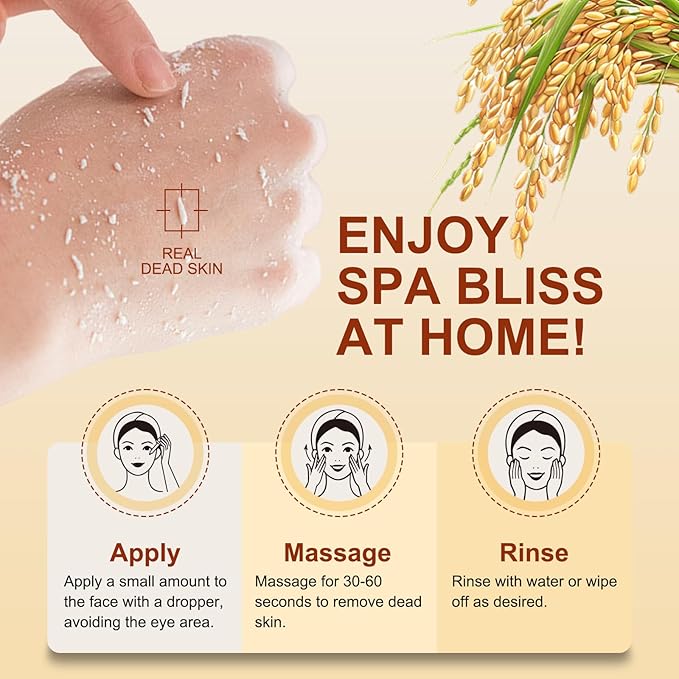 Black Rice Peel Shot Glow Ampoule, Black Rice Peeling Ampoule Exfoliant for Face Body, Pore Minimizing & Deeply Soothing Hydration, for All Skin Types, 80ml/2.7 oz