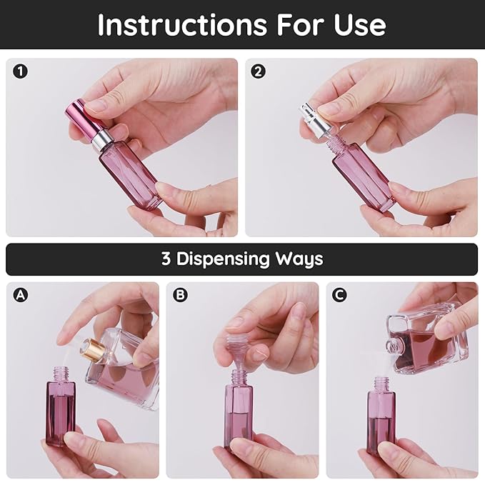 Segbeauty 5pcs Travel Refillable Atomizer, 10ML Empty Sprayer for Perfume, Mini Portable Glass Spray Bottle Dispenser for Cosmetic Accessories, Outgoing Travel Essentials