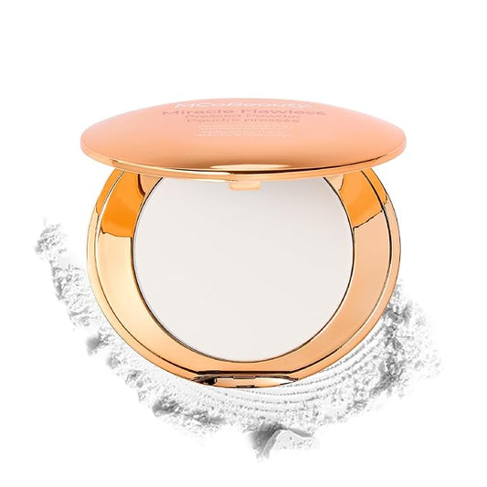 MCoBeauty - Miracle Flawless Pressed Powder - Translucent - Compact Setting Powder with Rose Flower Extract and Sweet Almond Oil - Helps Finish and Refine the Look of Makeup