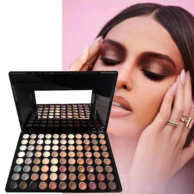 Naked Nude Eyeshadow Palette with Mirror and Eyeshadow Applicators, 88 Color Neutral Warm Matte Shimmer Eye Shadow Palette Makeup for Brown, Green, Blue, Hazel, Grey Eyes Makeup Kit for Women