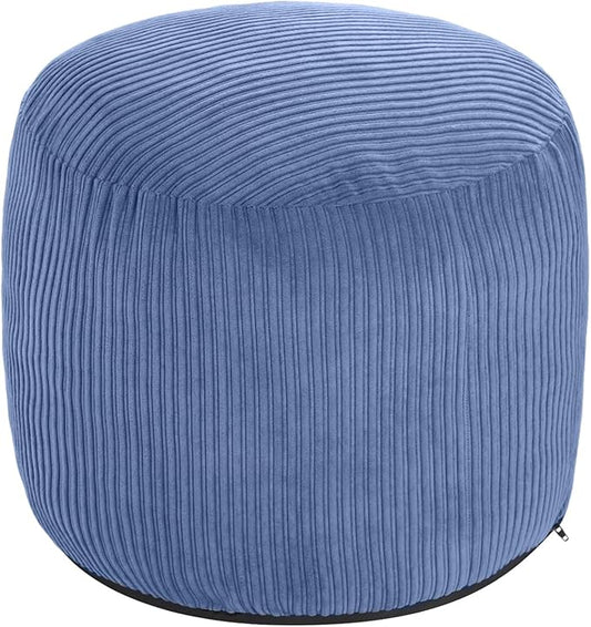 Pouf Ottoman Foot Stools Ottoman with Foam Small Corduroy Ottomans for Living Room Ottomans Pouf 20x15 Floor Poufs Foot Rest for Office Chair Blue Foot Stool Small