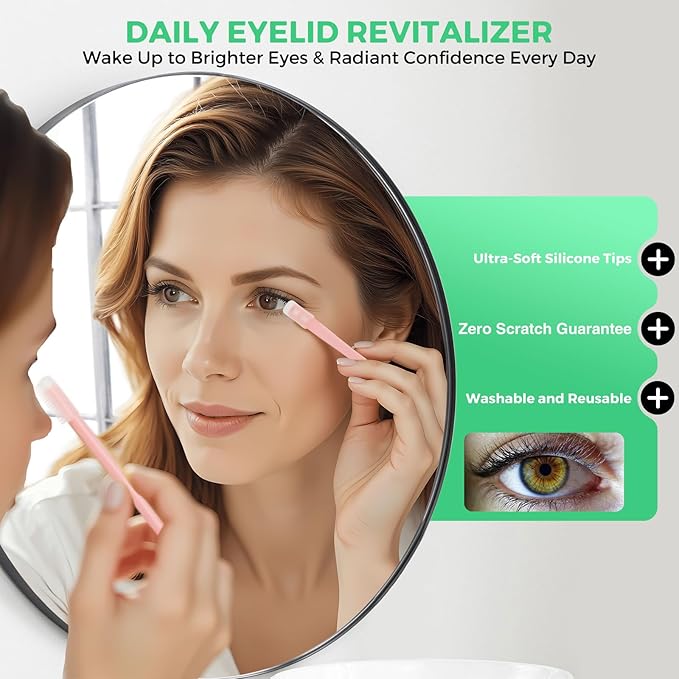 Soft Silicone Eyelid Brush for Sensitive Eyes,Gentle Eyelid Cleanser for Blepharitis,MGD,Dry Eyes Relief,Lid Scrubber for Removes Dirt & Oil,Reusable Eye Cleaning Tool (5pcs)